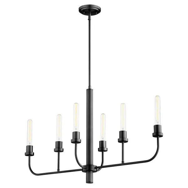 Sheridan 6-Light Linear Chandelier in Matte Black - Image 1