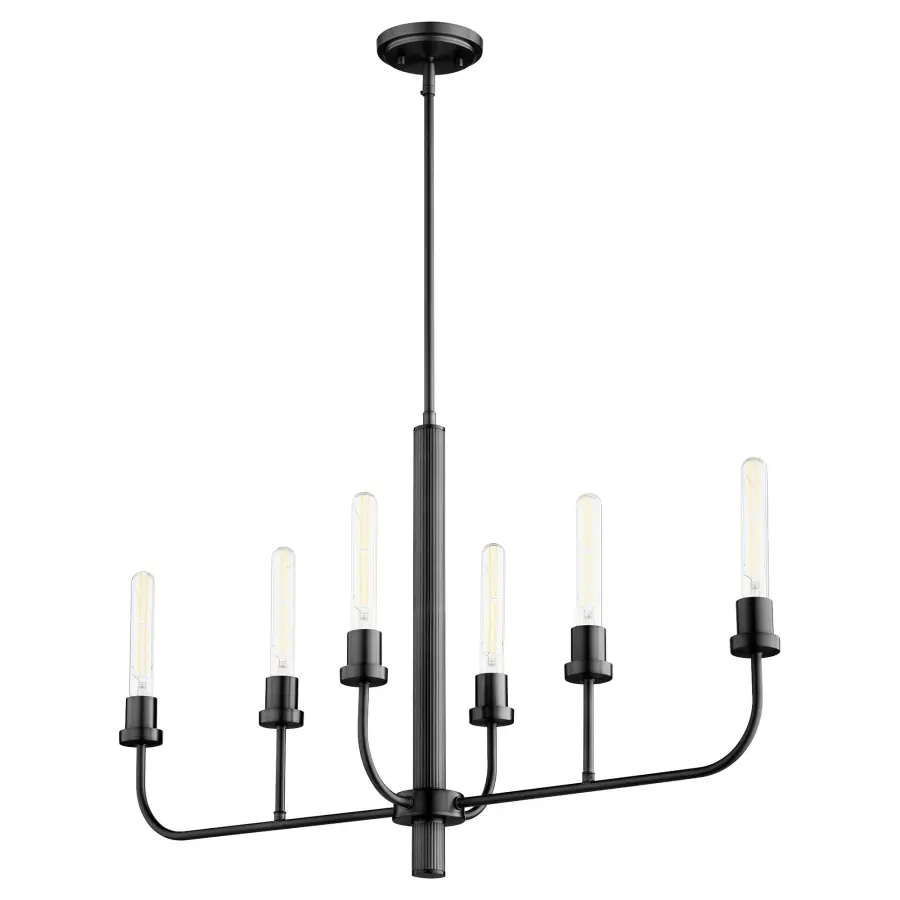 Sheridan 6-Light Linear Chandelier in Matte Black - Image 1