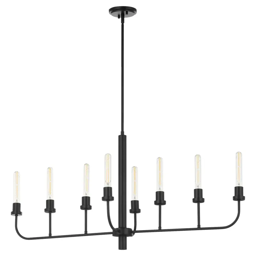 Sheridan 8-Light Linear Chandelier in Matte Black - Image 1