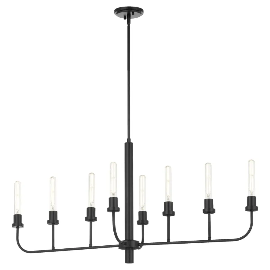 Sheridan 8-Light Linear Chandelier in Matte Black - Image 2