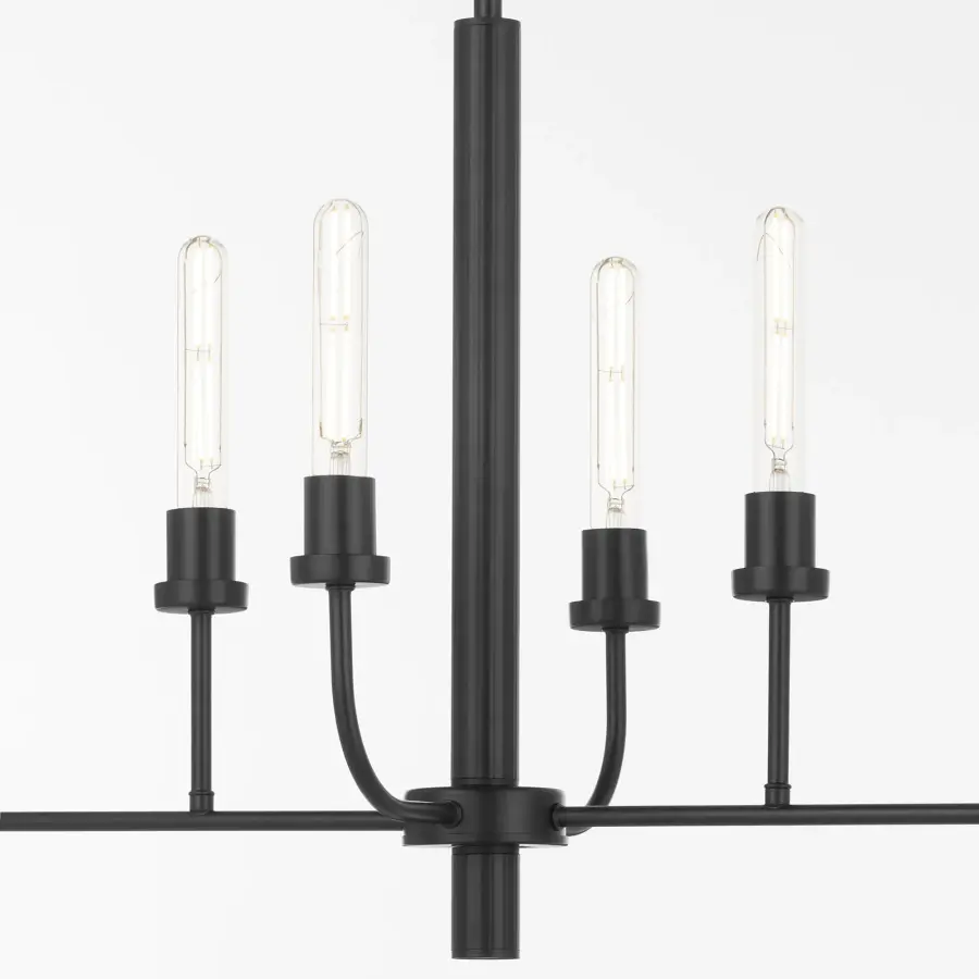 Sheridan 8-Light Linear Chandelier in Matte Black - Image 4