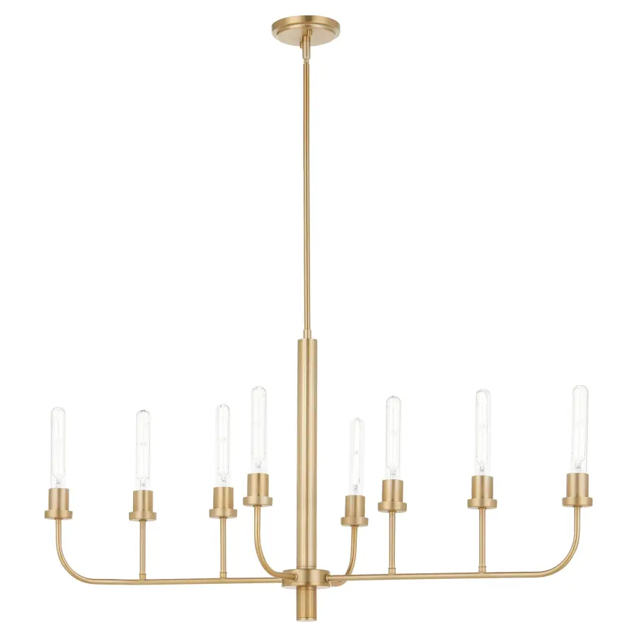 Sheridan 8-Light Linear Chandelier in Aged Brass - Image 1