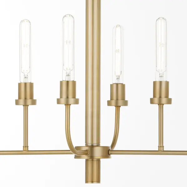 Sheridan 8-Light Linear Chandelier in Aged Brass - Image 3