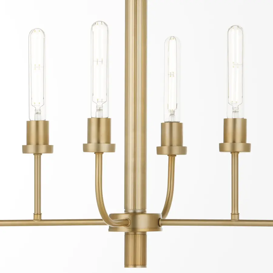 Sheridan 8-Light Linear Chandelier in Aged Brass - Image 3