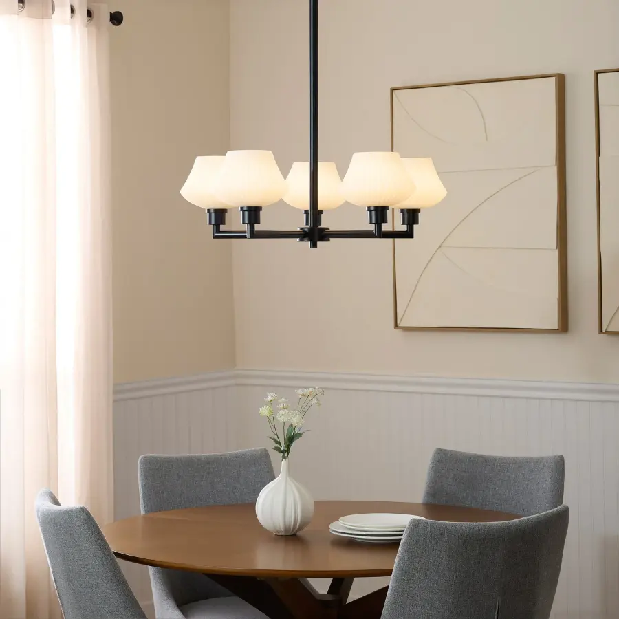 Sleek Contemporary Chandelier with Timeless Angular Design - Image 6