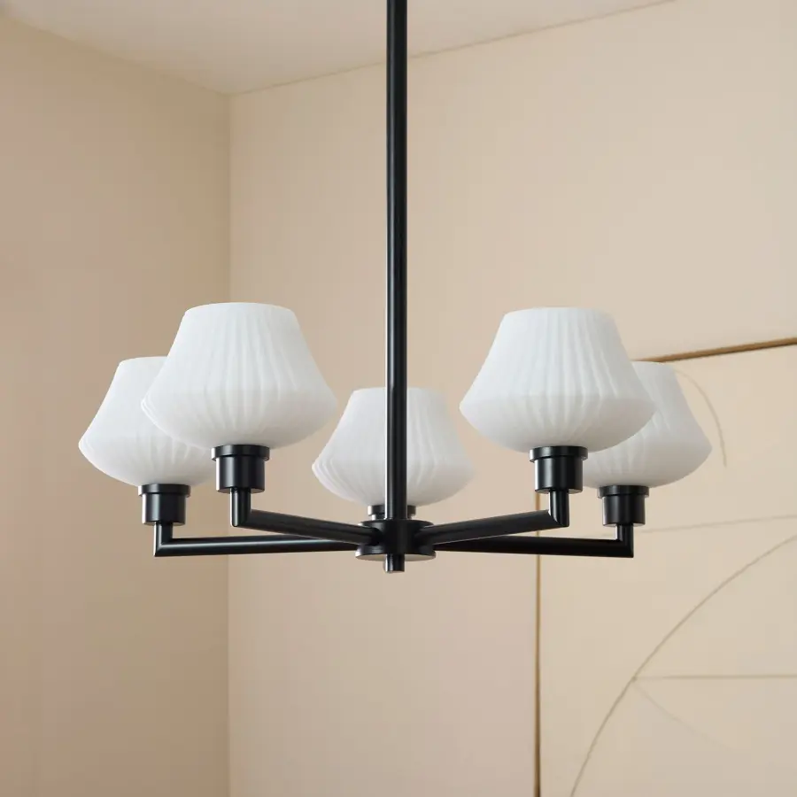 Sleek Contemporary Chandelier with Timeless Angular Design - Image 7