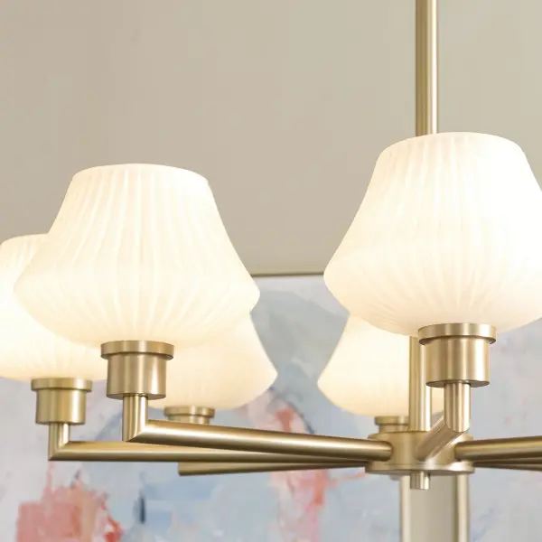 Cassini 8-Light Chandelier in Aged Brass - Image 6