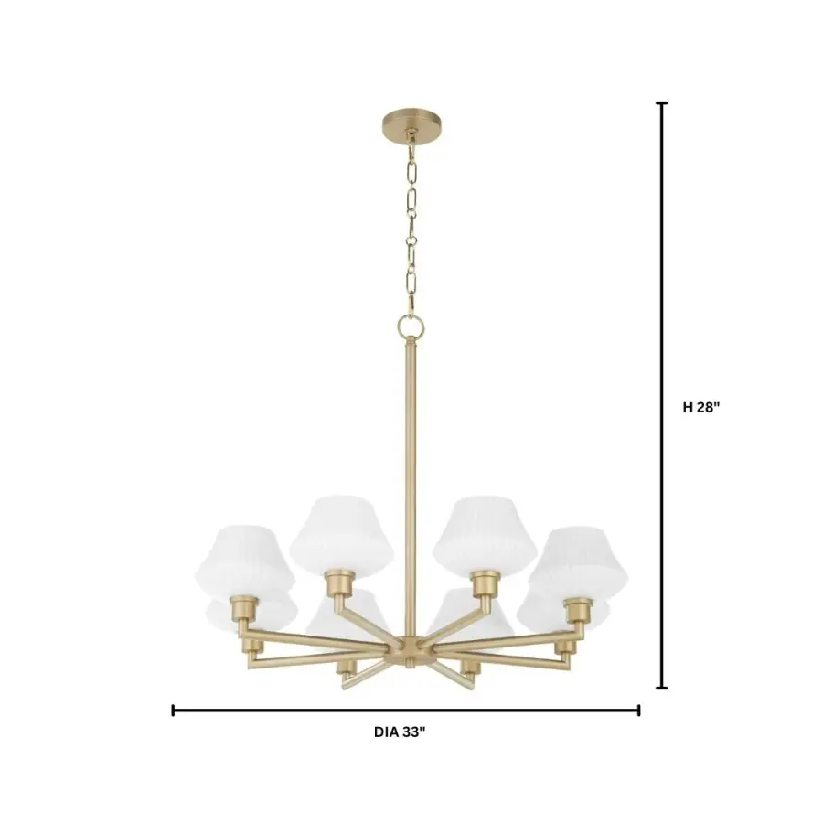 Cassini 8-Light Chandelier in Aged Brass - Image 9