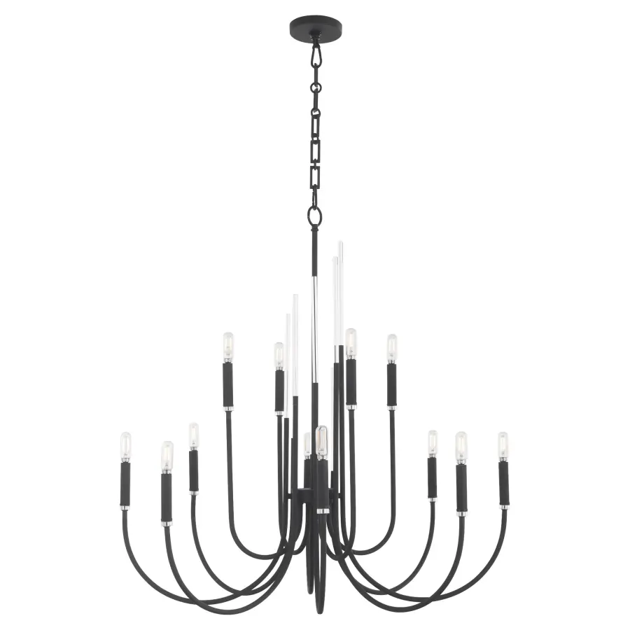 Summit 12-Light Chandelier in Textured Black - Image 2