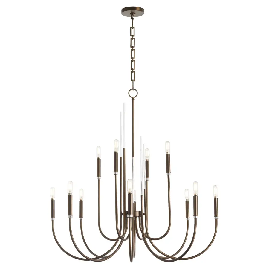 Summit 12-Light Chandelier in Dark Brass - Image 2