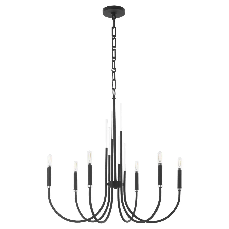Summit 6-Light Chandelier in Textured Black - Image 1