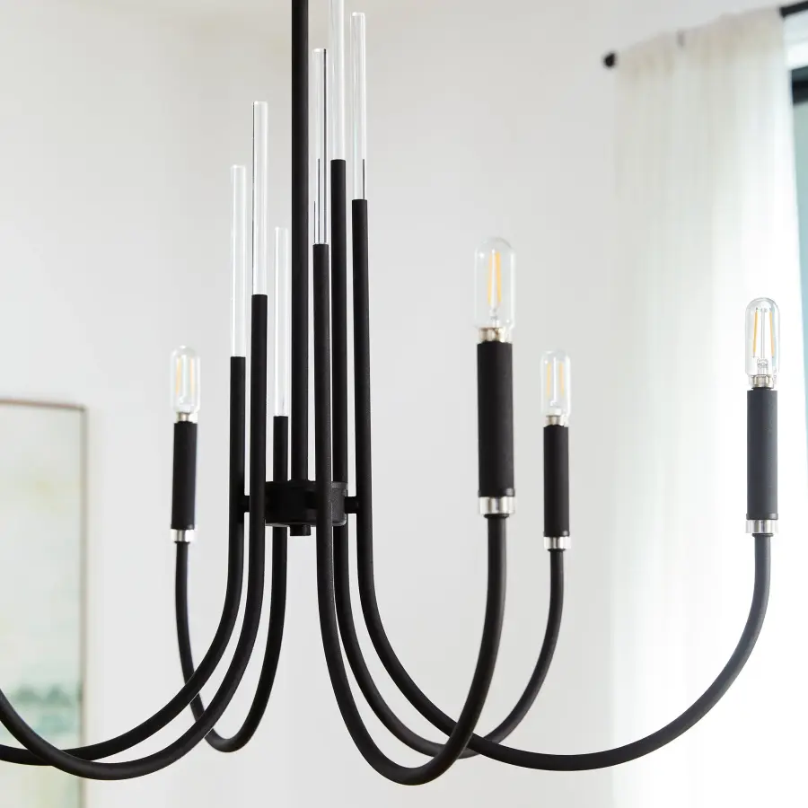 Summit 6-Light Chandelier in Textured Black - Image 5