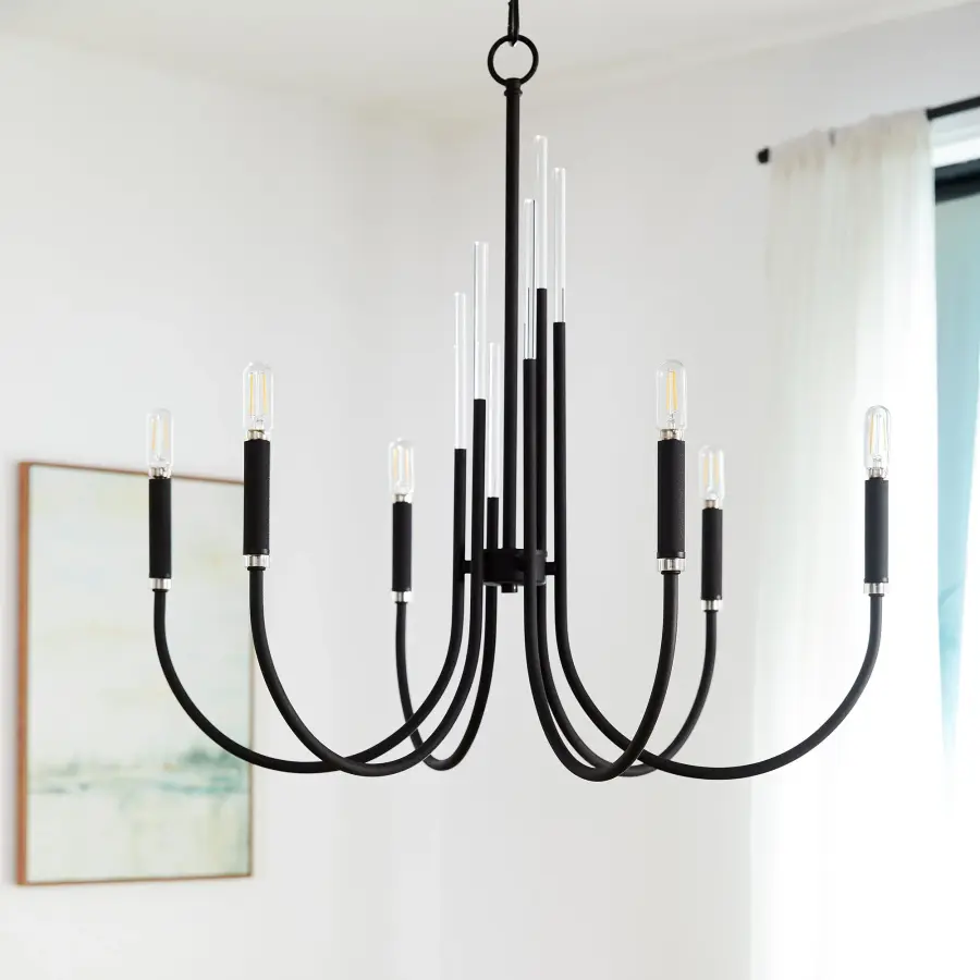 Summit 6-Light Chandelier in Textured Black - Image 6