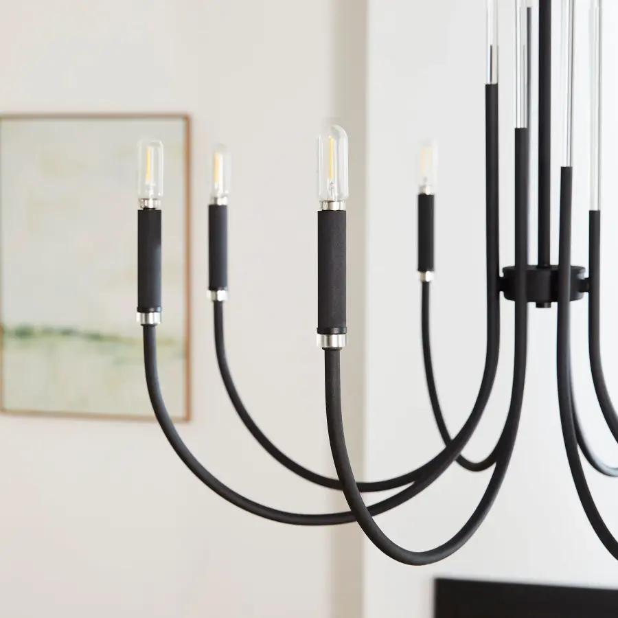 Summit 8-Light Chandelier in Textured Black - Image 4