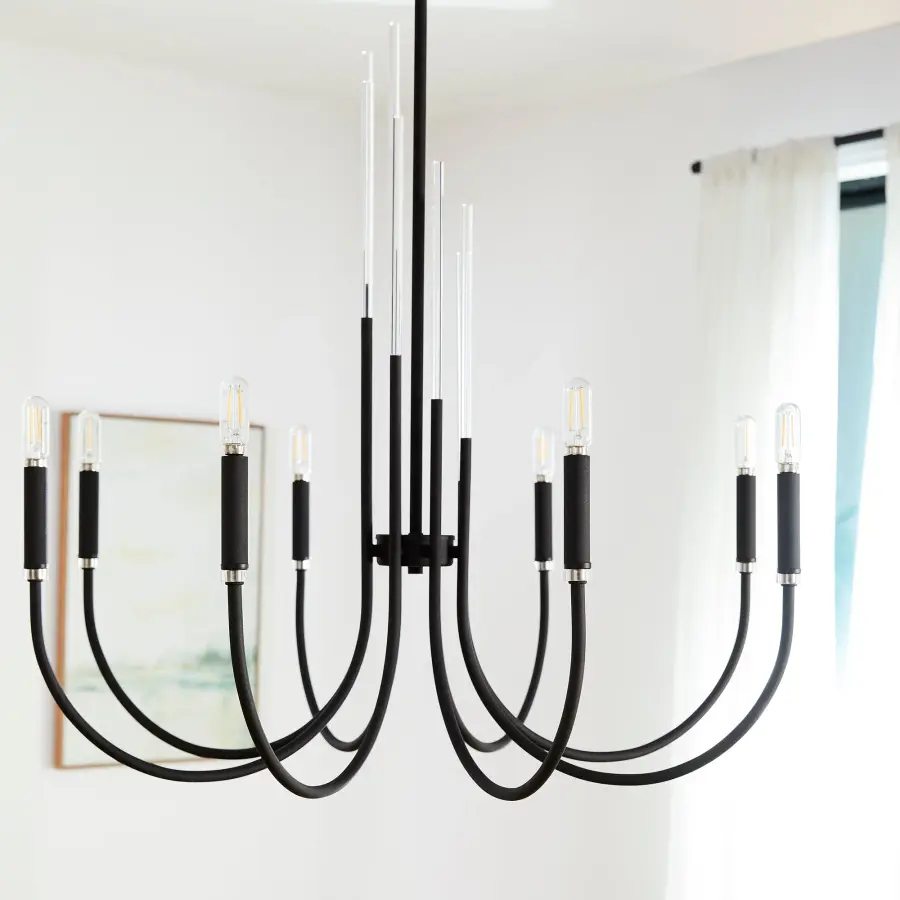 Summit 8-Light Chandelier in Textured Black - Image 5