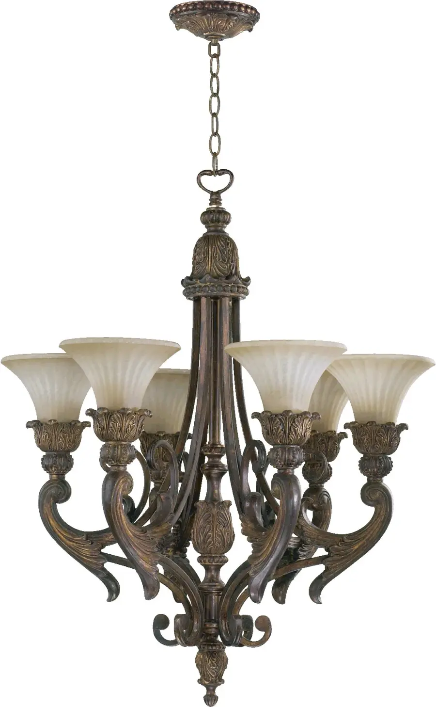 Madeleine 6-Light Chandelier in Corsican Gold