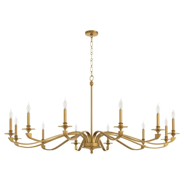 Chantelle 12-Light Chandelier in Brushed Brass - Image 1