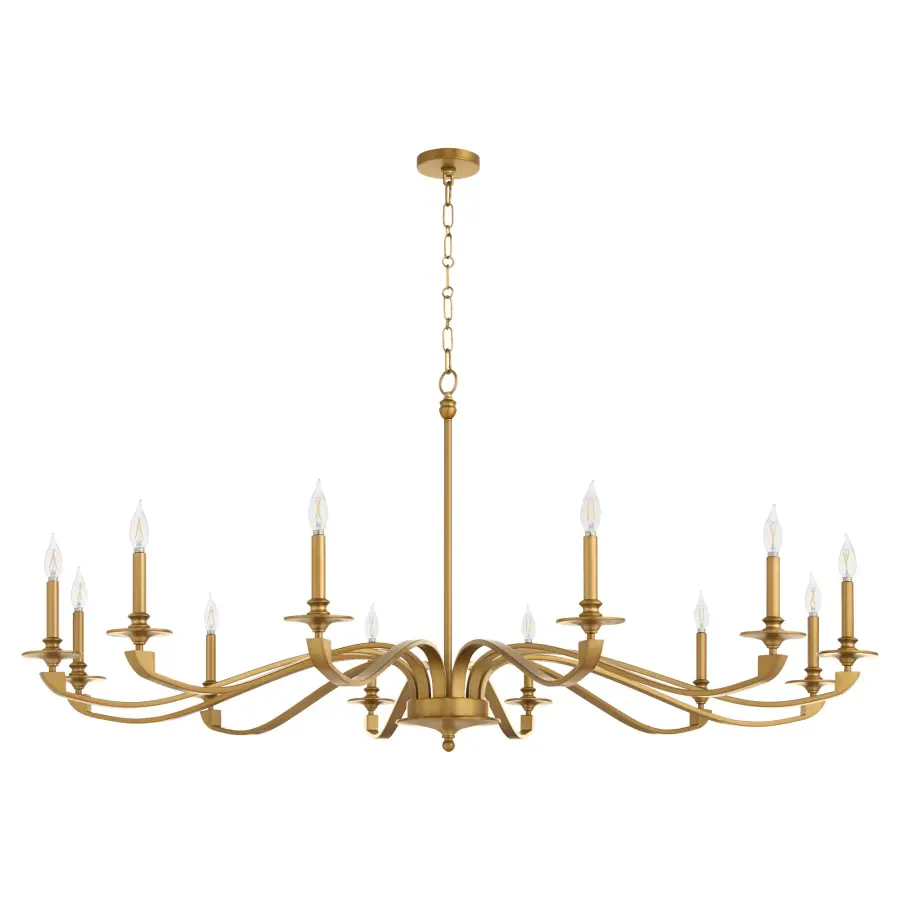Chantelle 12-Light Chandelier in Brushed Brass - Image 1