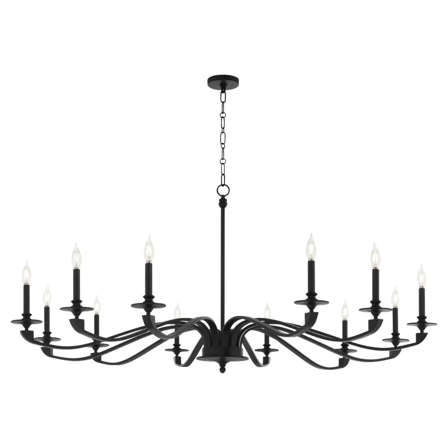Chantelle 12-Light Chandelier in Matte Black - Image 2