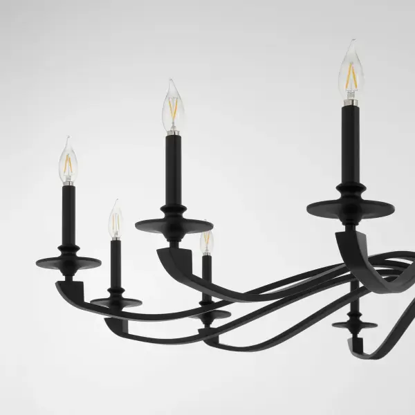 Chantelle 12-Light Chandelier in Matte Black - Image 3