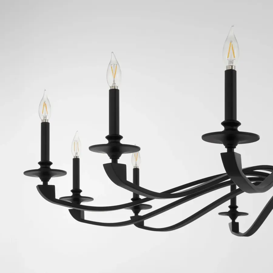 Chantelle 12-Light Chandelier in Matte Black - Image 3