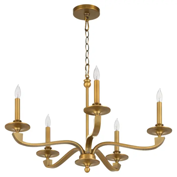 Chantelle 5-Light Chandelier in Brushed Brass - Image 1