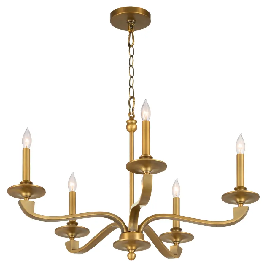 Chantelle 5-Light Chandelier in Brushed Brass - Image 2