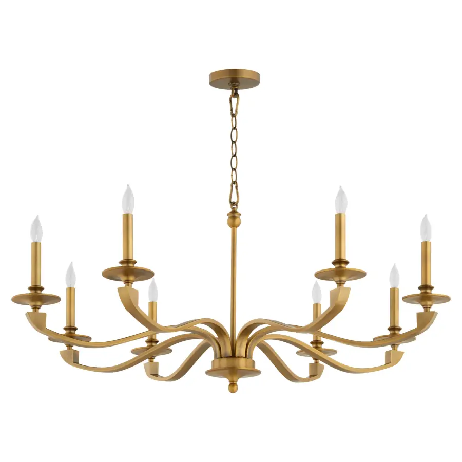 Chantelle 8-Light Chandelier in Brushed Brass - Image 1