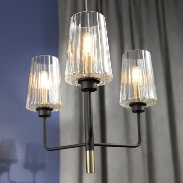 Elegant Two-Tone Chandelier with Mid-Century Modern Flair - Image 2
