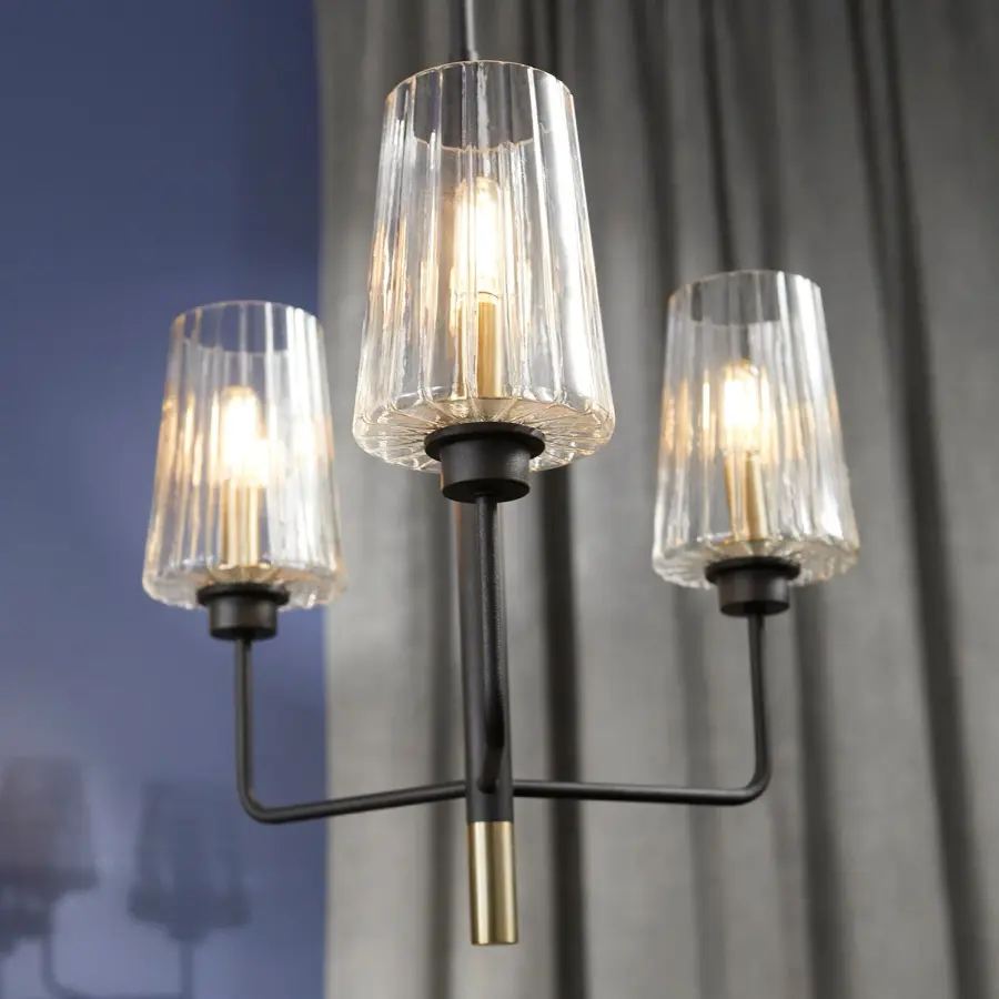 Elegant Two-Tone Chandelier with Mid-Century Modern Flair - Image 2