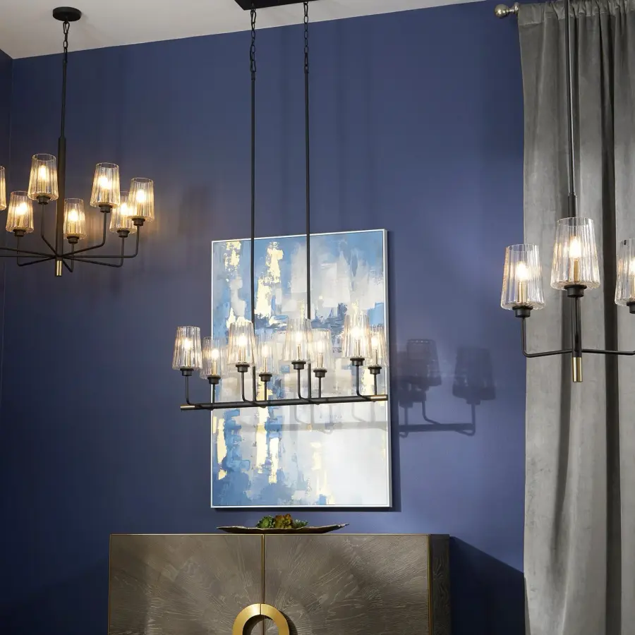 Elegant Two-Tone Chandelier with Mid-Century Modern Flair - Image 3