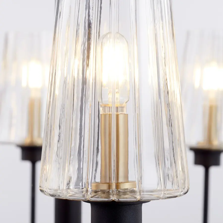Sophisticated Two-Tone Chandelier with Mid-Century Flair - Image 4