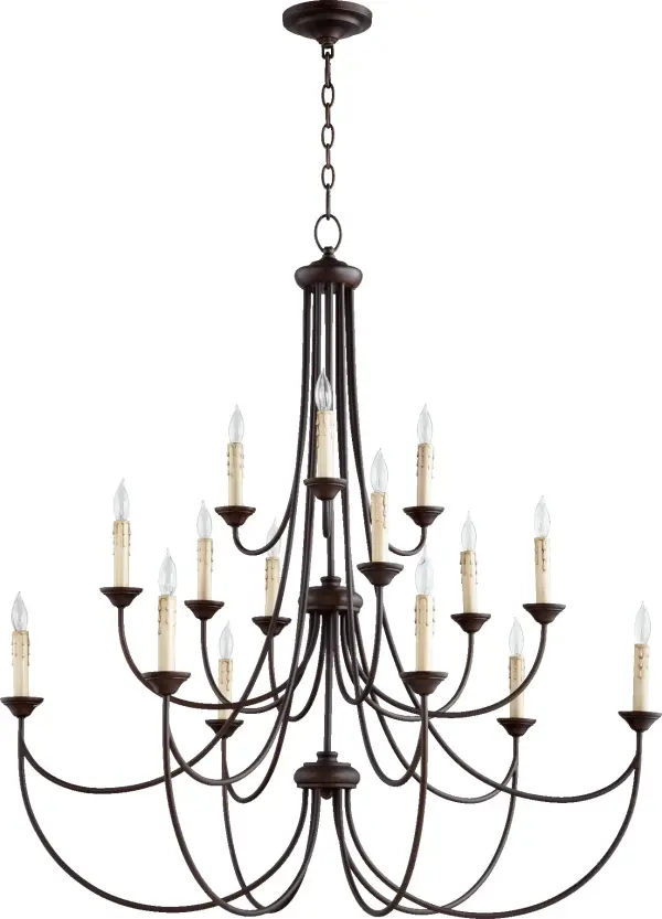 Sophisticated 15-Light Transitional Chandelier with Moody Bronze Finish