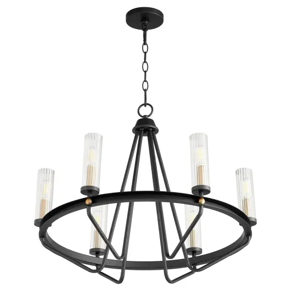Empire 6-Light Black and Aged Brass Chandelier - Image 1