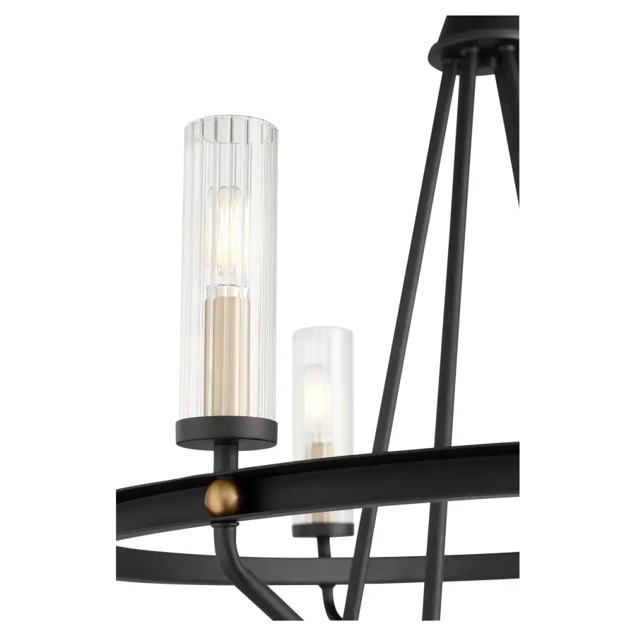 Empire 6-Light Black and Aged Brass Chandelier - Image 2