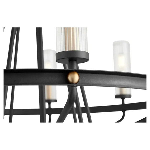 Empire 9-Light Black and Aged Brass Chandelier - Image 2