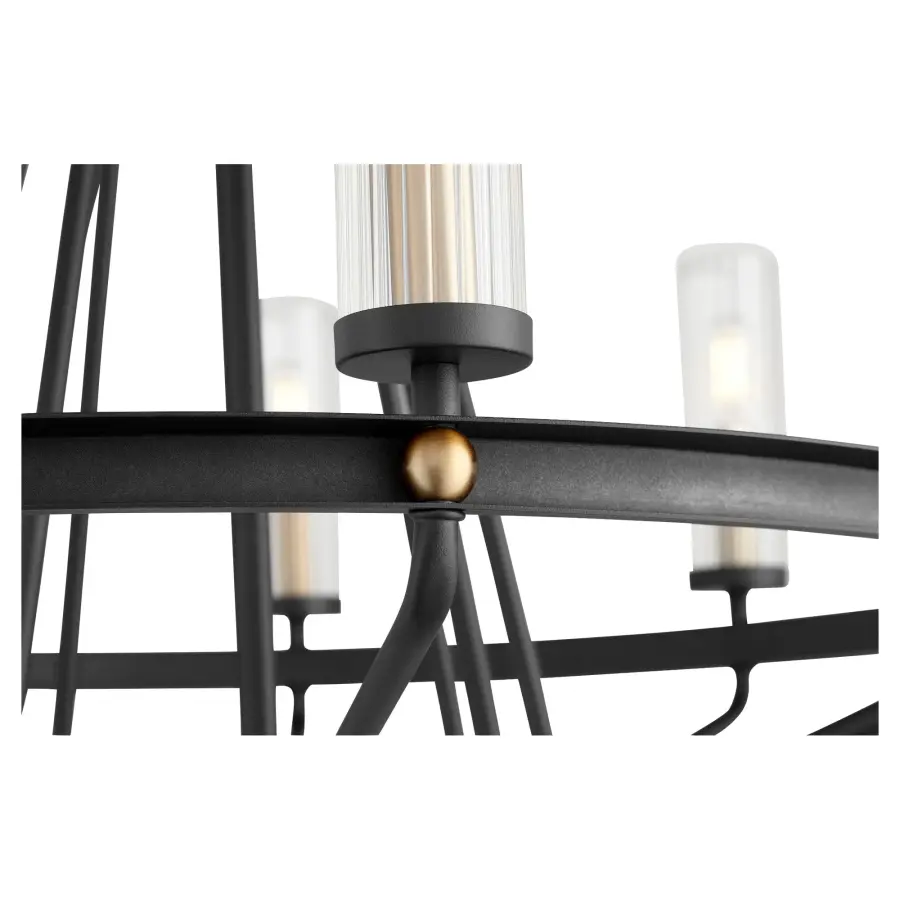 Empire 9-Light Black and Aged Brass Chandelier - Image 2