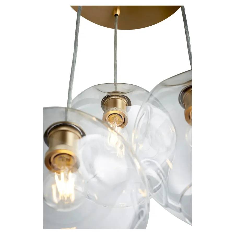 Numen 3-Light Aged Brass Pendant Cluster - Image 2