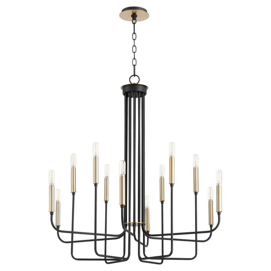 Striking Modern Chandelier with Luxe Two-Tone Finish