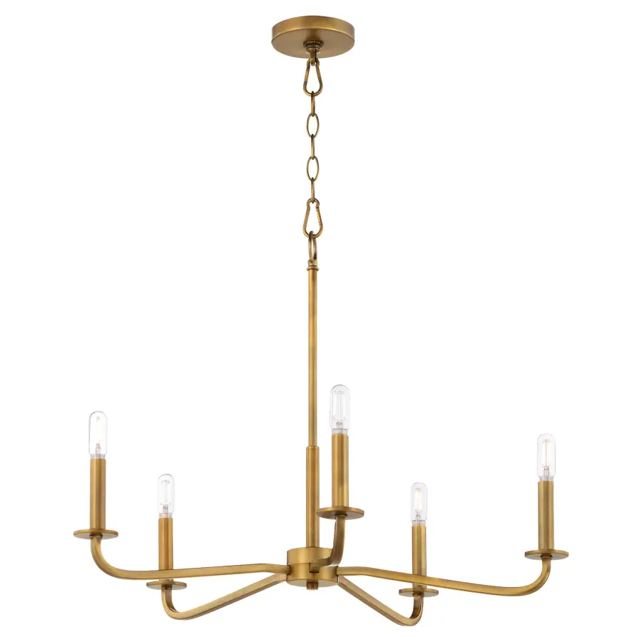 Rutherford 5-Light Chandelier in Brushed Brass - Image 2