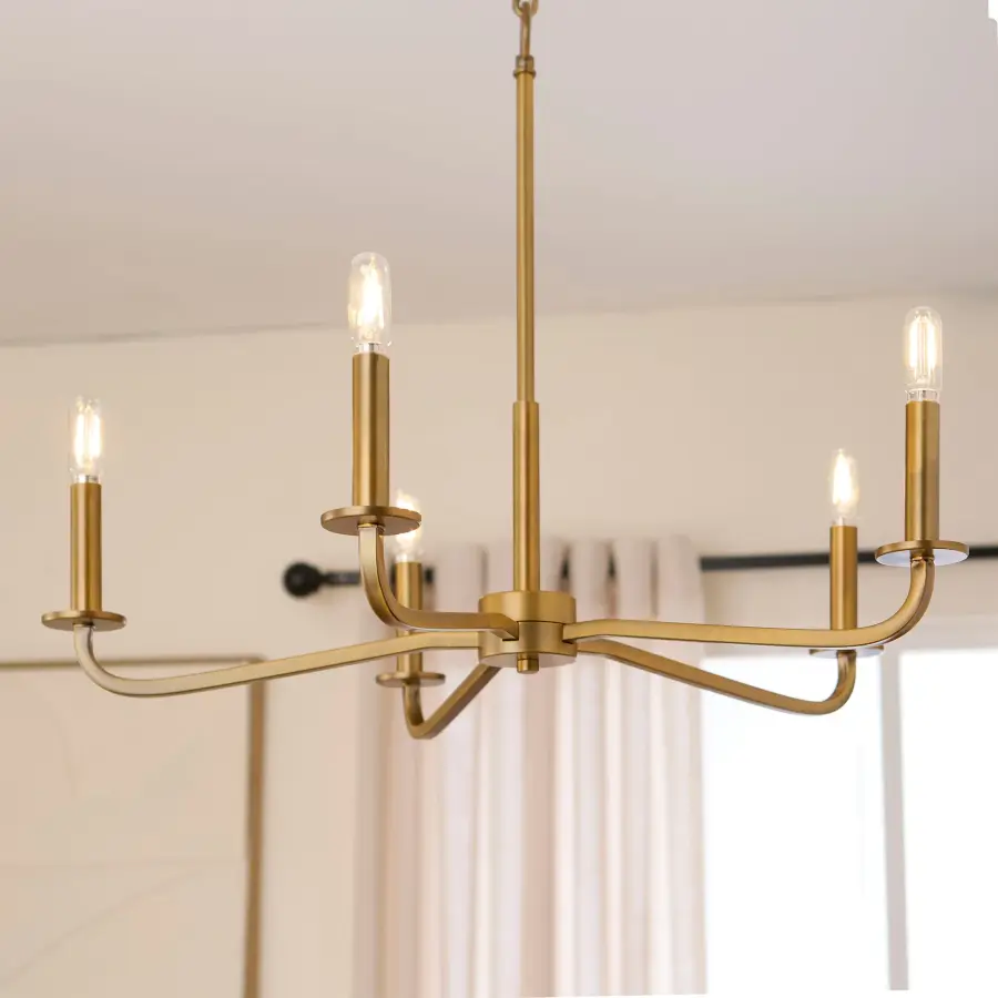 Rutherford 5-Light Chandelier in Brushed Brass - Image 6