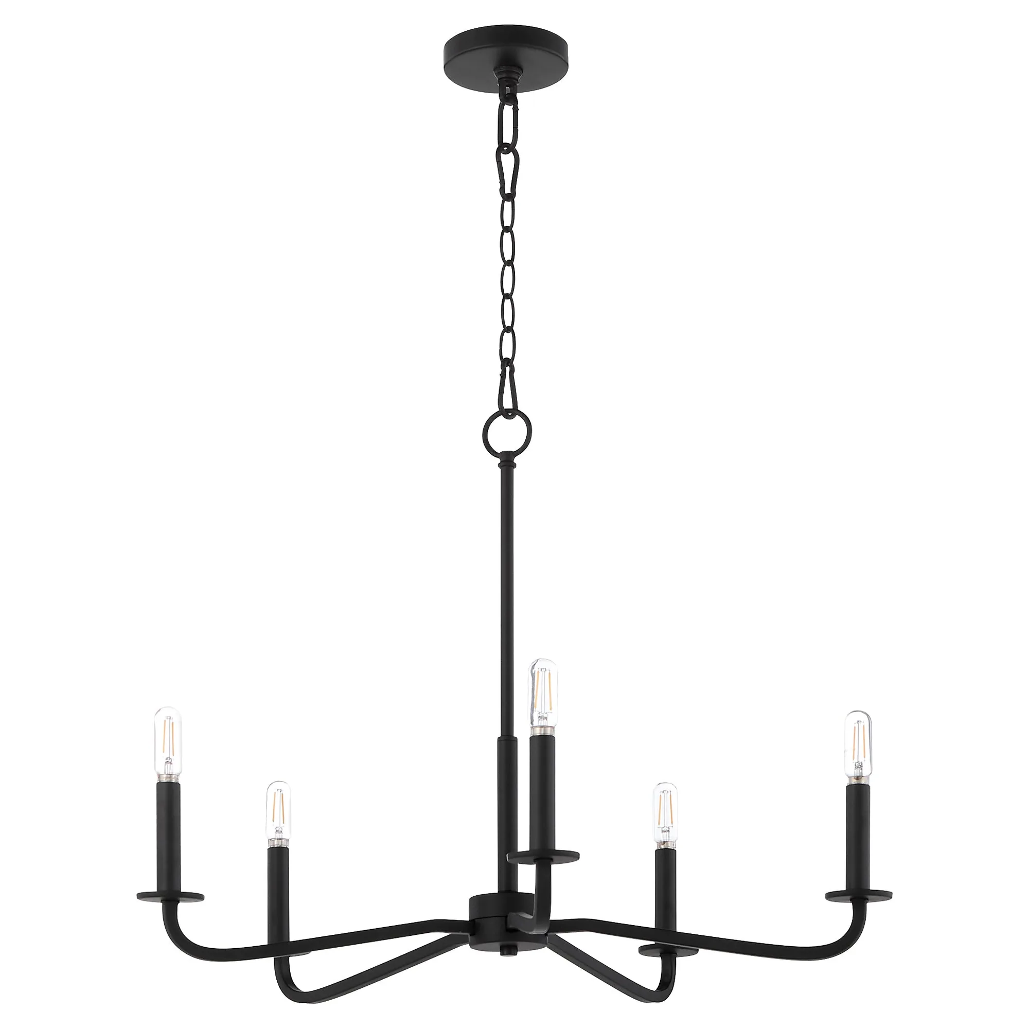 Rutherford 5-Light Chandelier in Matte Black