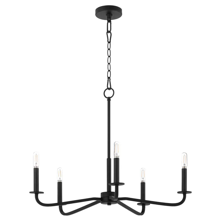 Rutherford 5-Light Chandelier in Matte Black - Image 1