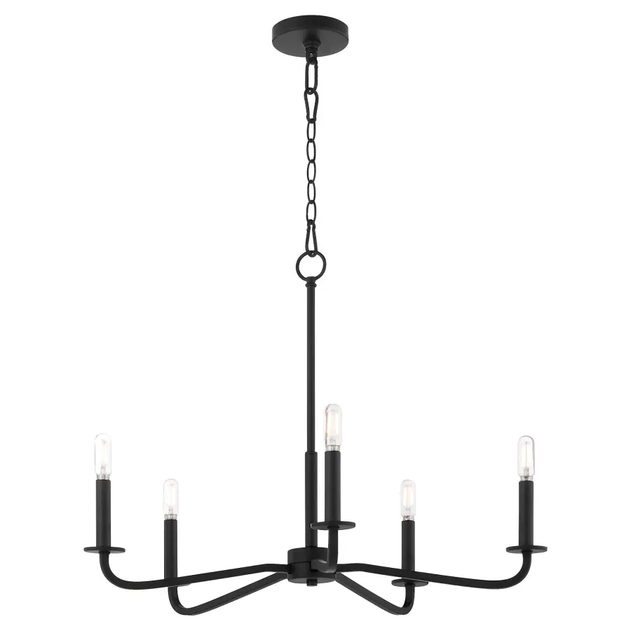 Rutherford 5-Light Chandelier in Matte Black - Image 2