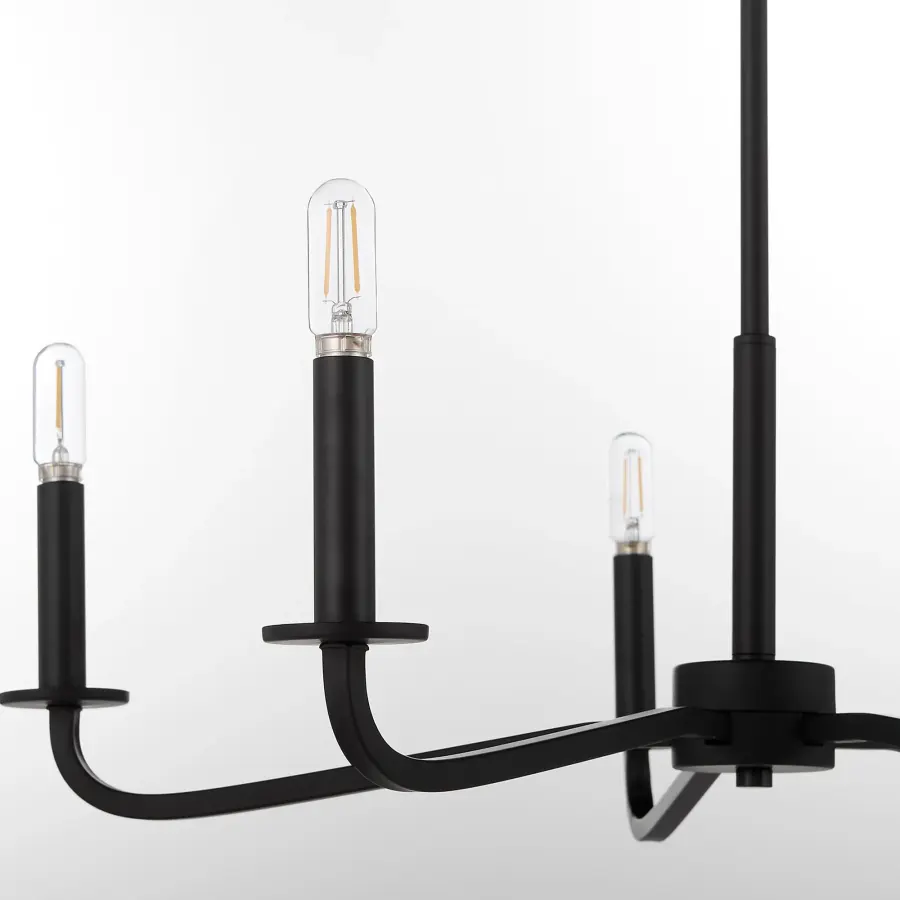 Rutherford 5-Light Chandelier in Matte Black - Image 3