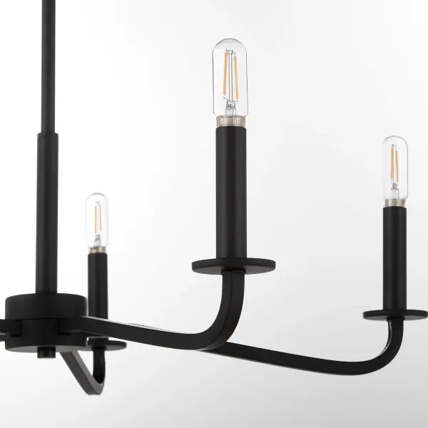 Rutherford 5-Light Chandelier in Matte Black - Image 4
