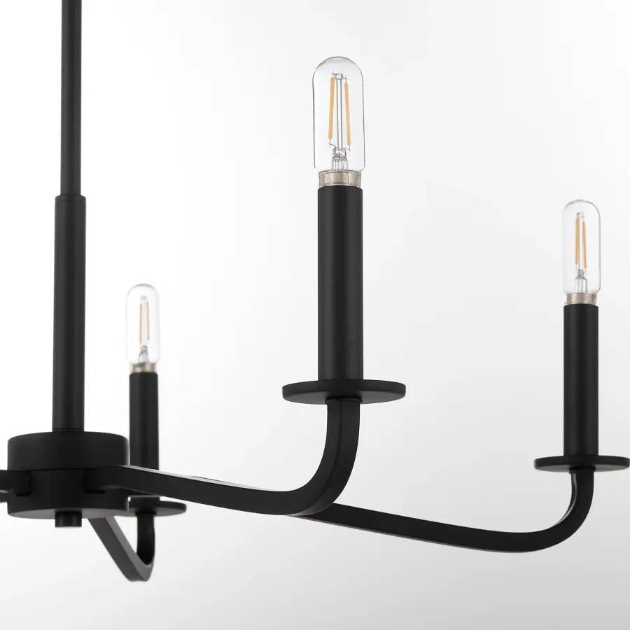 Rutherford 5-Light Chandelier in Matte Black - Image 4