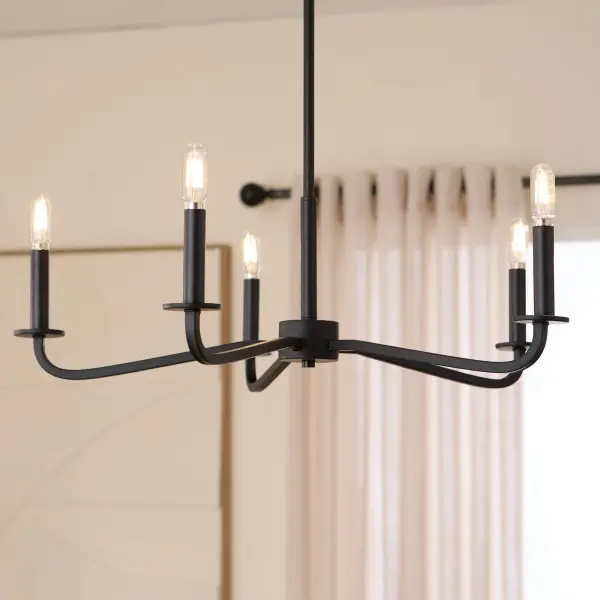 Rutherford 5-Light Chandelier in Matte Black - Image 6