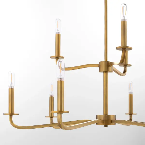 Rutherford 9-Light Chandelier in Brushed Brass - Image 3