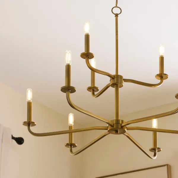 Rutherford 9-Light Chandelier in Brushed Brass - Image 6